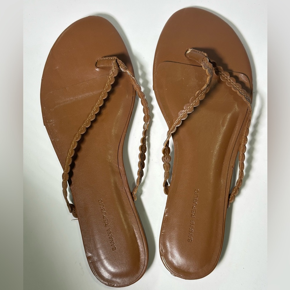 Sandles 9 banana republic sandles womens leather  Slip On Flats Summer Beach